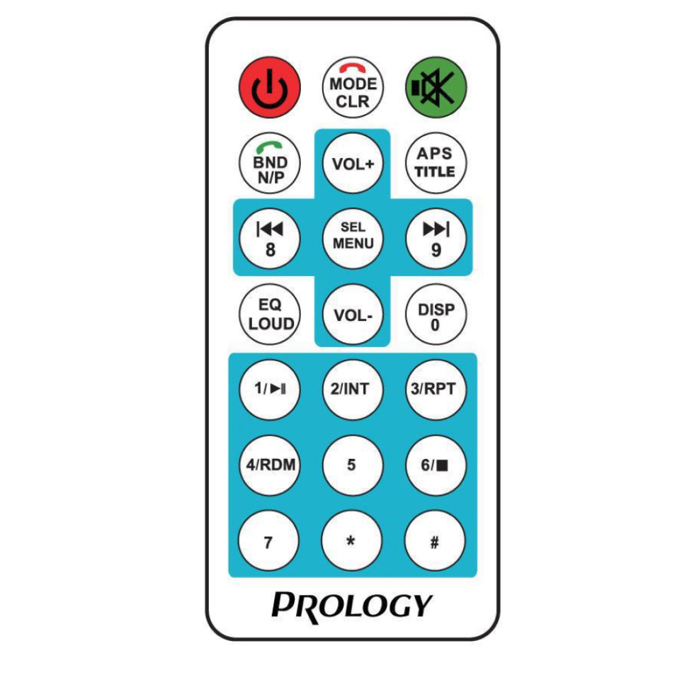 Автомагнитола Prology CMX-165, 1 DIN, Bluetooth, USB Type-A, AUX, пульт ДУ