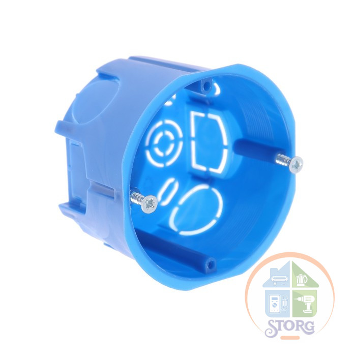 Коробка установочная Luazon Lighting, 68х45 мм, IP20, для сплошных стен, синяя 9855150