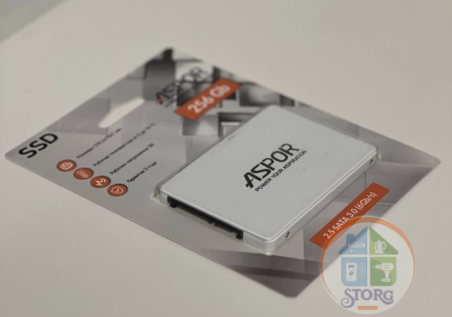 SSD 2.5" 256GB SATA3 Aspor (TLC, SM2259XT2, R/W 520/450MB/s, TBW 120, Plastic case)