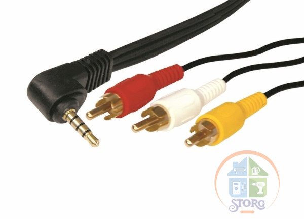 Шнур 3.5мм 4C Plug - 3RCA Plug 1.5м (GOLD) REXANT