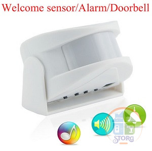 Звонок оповещения датчик Smart Welcome Sensor (оповещение посетителей магазин,офис,склад.,сигнализация,16 мел,питание от сети и батар,компактный)