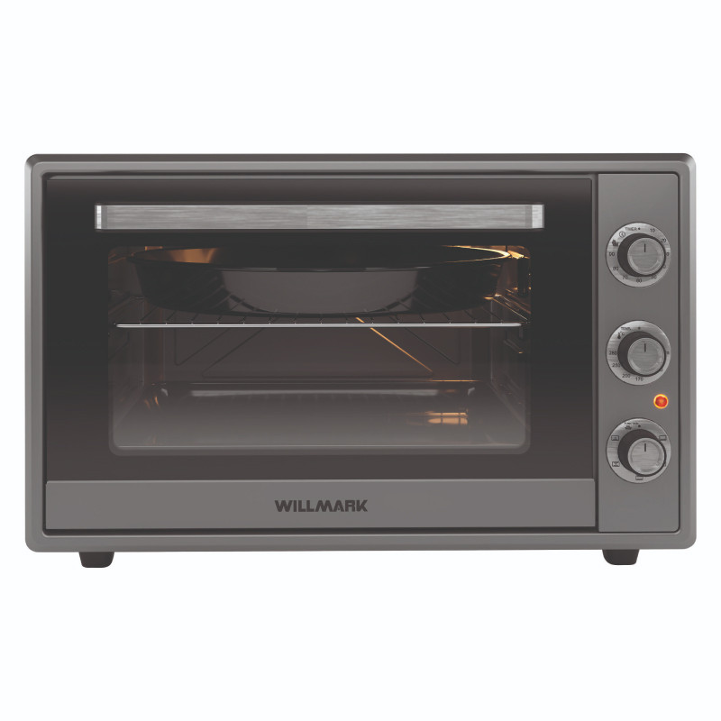 Мини-печь WILLMARK WOF-605G (65л,эмал.внутр.поверх,конвекц,лампа,таймер,двойн.стекло,серый,2000Вт)