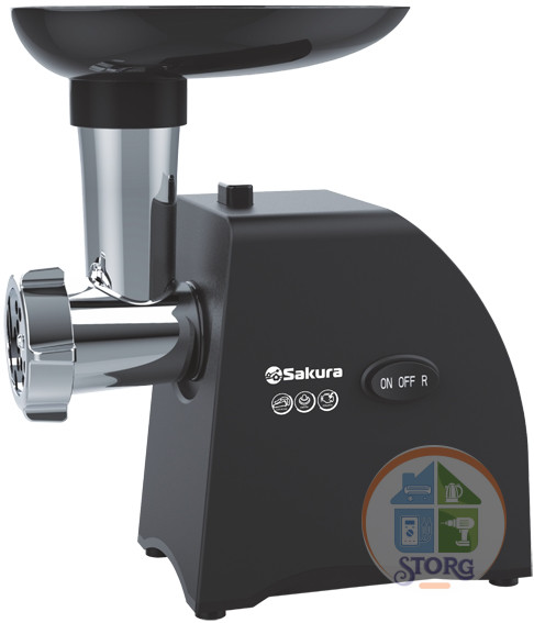 Мясорубка электрическая SAKURA SA-6423BK 1500Вт реверс,насадки для кеббе и для сосисок