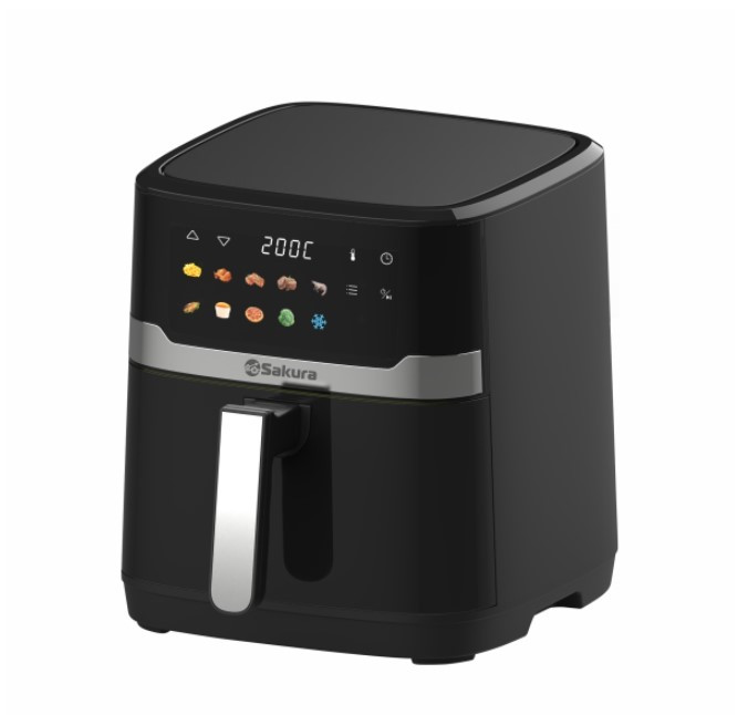 Аэрогриль SAKURA SA-7689BK 7л, 1700 Вт, таймер,10 программ,сенсорный, LED дисплей.