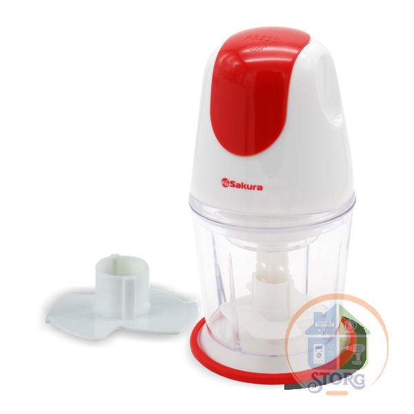 Измельчитель SAKURA SA-6232R-2 Чоппер, белый/красный, объем 0.6л, 400Вт, 2 двойных ножа