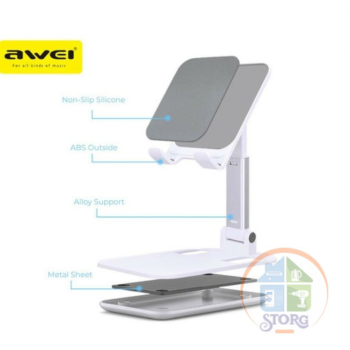 Настольная подставка для смартфонов Awei X11 (white) Холдер (автодержатель)