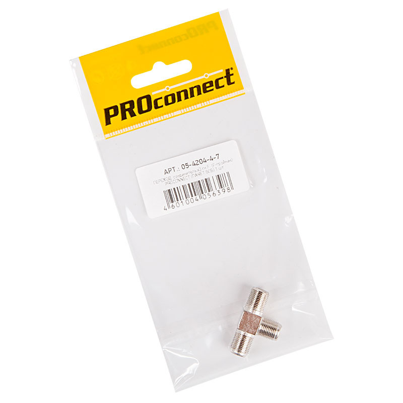 Переходник антенный, (3-гнезда F), тройник, (1шт.) (пакет)  PROconnect