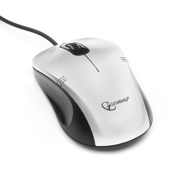 Мышь Gembird MOP-100-S Silver, USB, 1000 dpi, кабель: 1,4 м