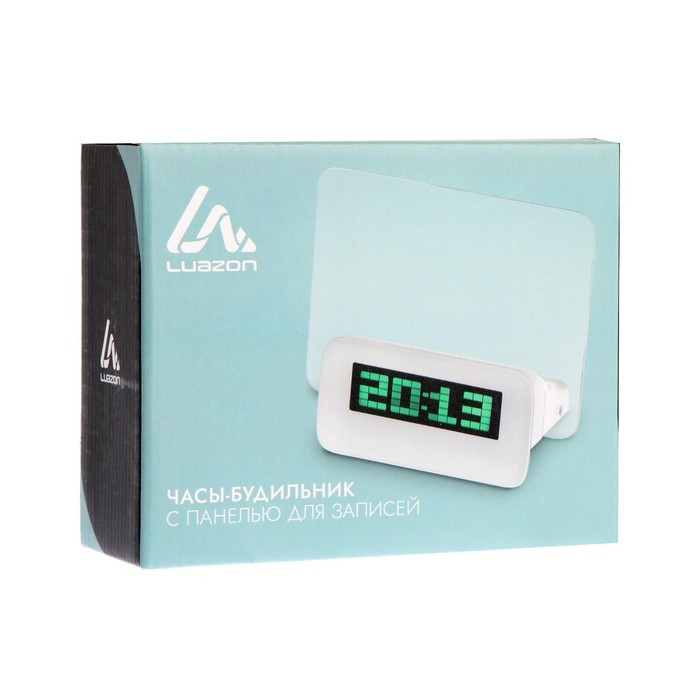 Будильник Luazon LB-16 "Послание", с маркером, подсветка зеленого цвета, белый 137981
