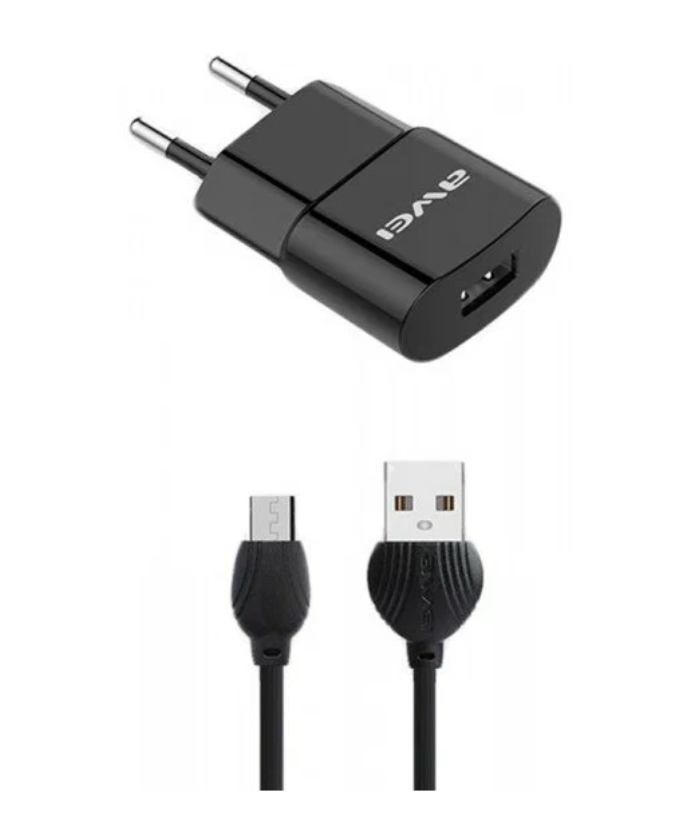 СЗУ Awei C-832 5V 2,1A + кабель Lightning Black