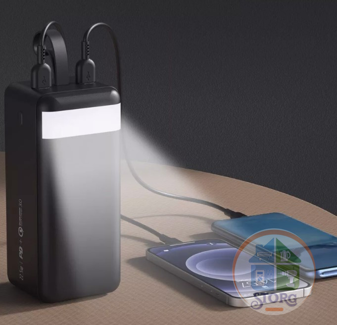 Внешний АКБ (Power bank) Deespi  JS05 60000mAh PD 22.5w (Black) Фонарь