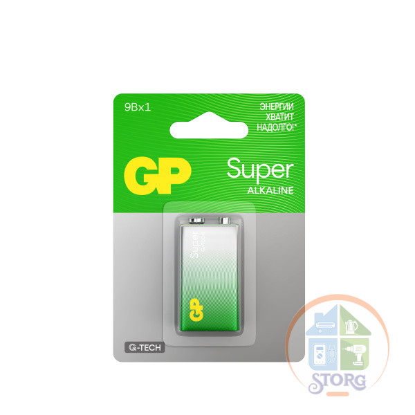 Элемент питания GP 6LR61/1BL Super G-TECH крона +50 % емкости ОРИГИНАЛ