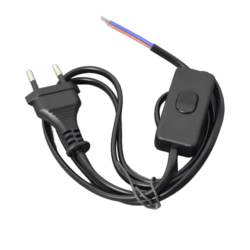 Кабель питания для БРА SPARTUM YK796B с вкл/выкл 1200мм (черный) (в индивид. пакетике)