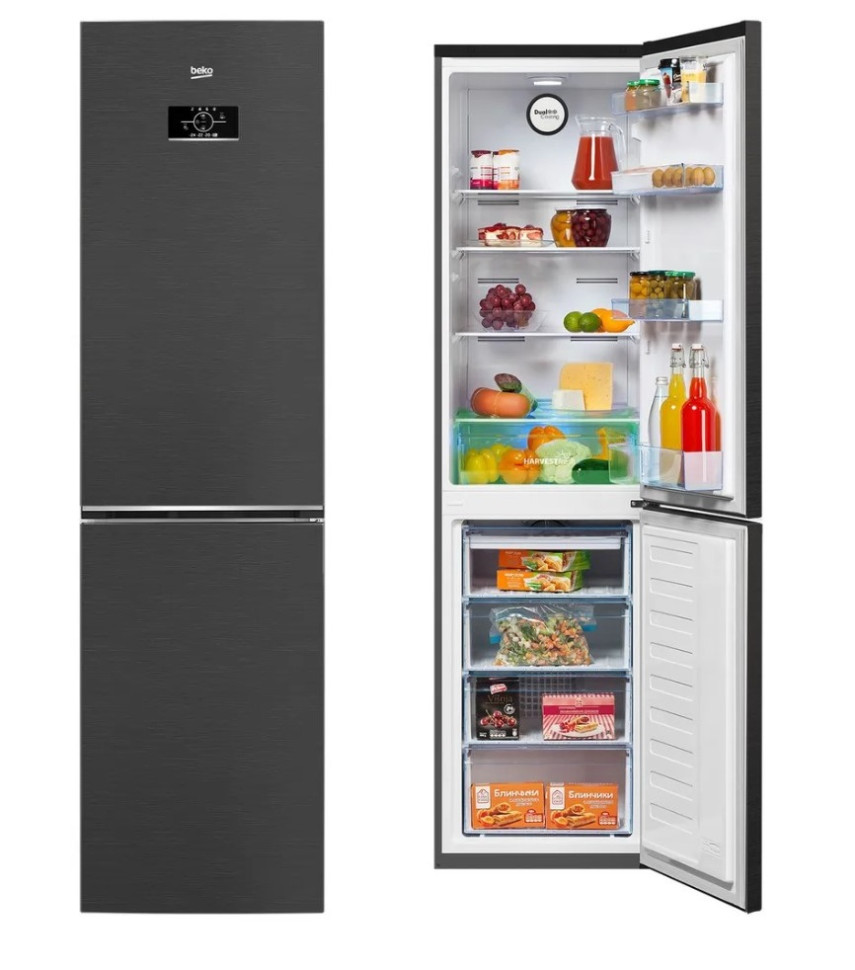 Холодильник BEKO B3R0CNK332HXBR черный сапфир ,Total No Frost, 335л, 540х600х2010 (ШхГхВ)