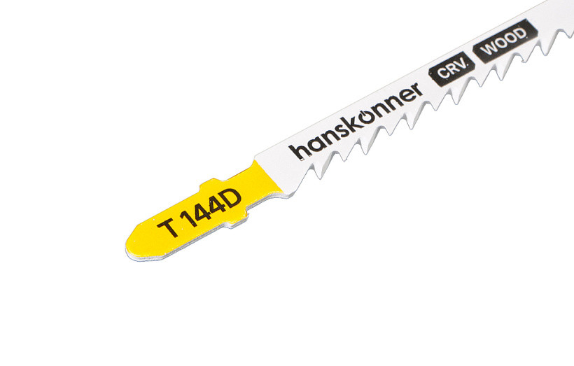 Пилки для лобзика по дереву HANSKONNER H02-144D; Тип T144D; (дер 5-50мм,фанер.3-30мм)(2шт)