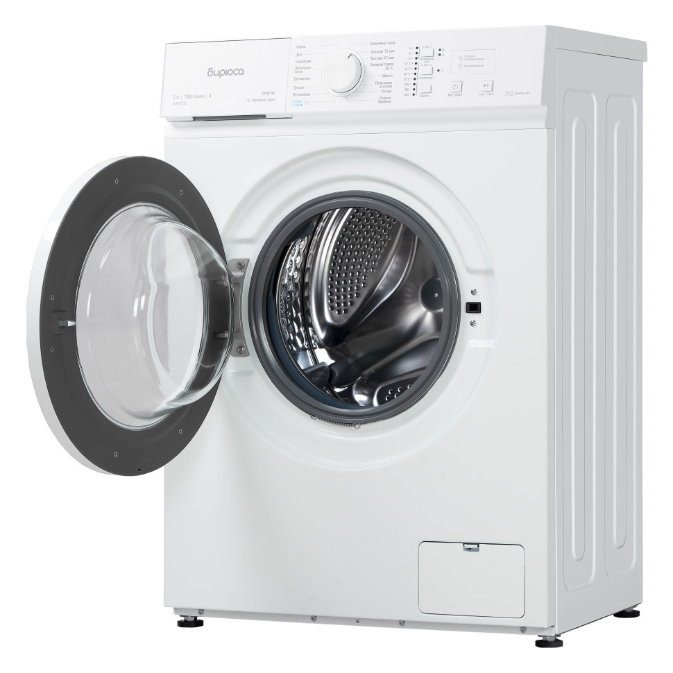 Стиральная машина Бирюса WM-SM510/10 5кг, 1000 об/мин, Инверторный мотор, Пар, Очистка барабана
