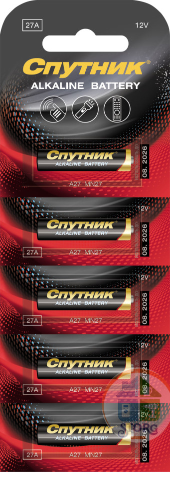 Элемент питания ALKALINE BATTERY 27А/5B, Спутник