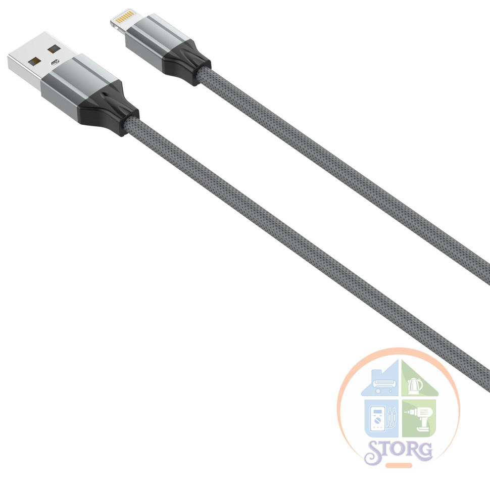 LDNIO LS441/ USB кабель Lightning/ 1m/ 2.4A/ медь: 86 жил/ Gray