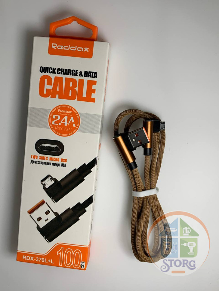 USB кабель Reddax RDX-370 L+L micro usb 1м обрезиненный (brown)