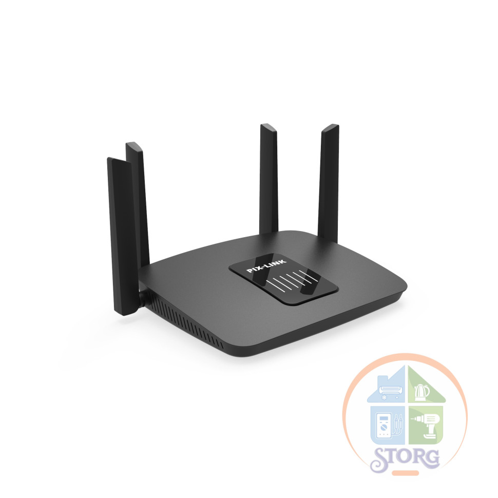 Двухдиапазонный Роутер WiFi PIX-LINK LV-AC06 до 1200 Мбит/с. black Гигабитный