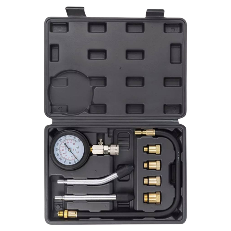 Компрессометр для бензиновых двигателей 8pcs ABT-016, 0–21 бар (≈300 psi) Компрессометр для бензиновых двигателей 8pcs ABT-016, 0–21 бар (≈300 psi)