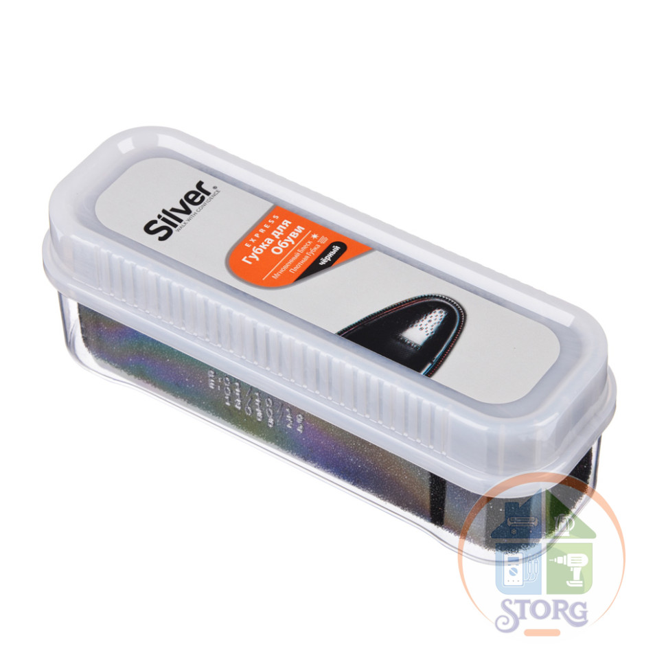 Губка для обуви Silver, Черный 1/6/48 средняя