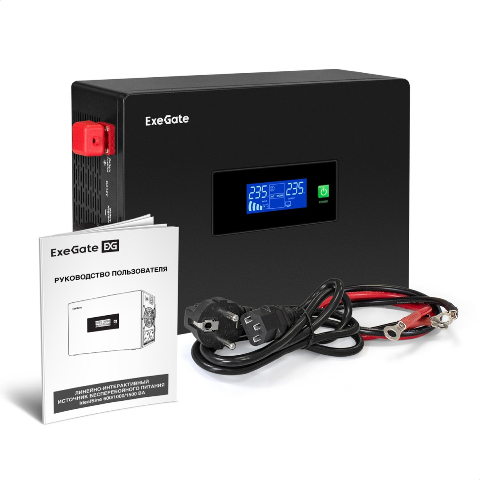 Источник бесперебойного питания ExeGate IdealSine SR-600.LCD.2SH 600VA/W (синус,для котла,настен) Источник бесперебойного питания ExeGate IdealSine SR-600.LCD.2SH 600VA/W (синус,для котла,настен)