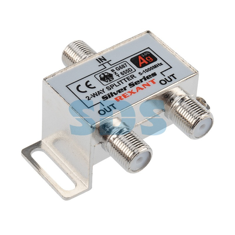 Делитель REXANT ( 05-6101 ) ТВ x 2 + 3  шт.F "BOX" "Silver"