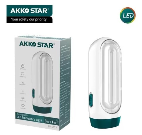 Фонарь ручной-настольный AKKOSTAR AK-5455 1W+4W 2-режима 900mAh