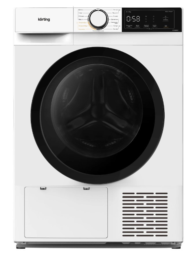 Сушильная машина KORTING KD 60HP83 8кг, Тепловой насос , Дезинфекция ультрафиолетом Сушильная машина KORTING KD 60HP83 8кг, Тепловой насос , Дезинфекция ультрафиолетом