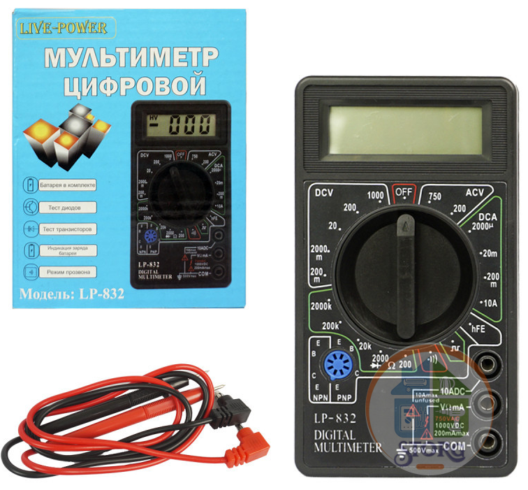 Мультиметр цифровой LIVE-POWER LP-832 ( DT-832 ) 100% качество, гарантия!