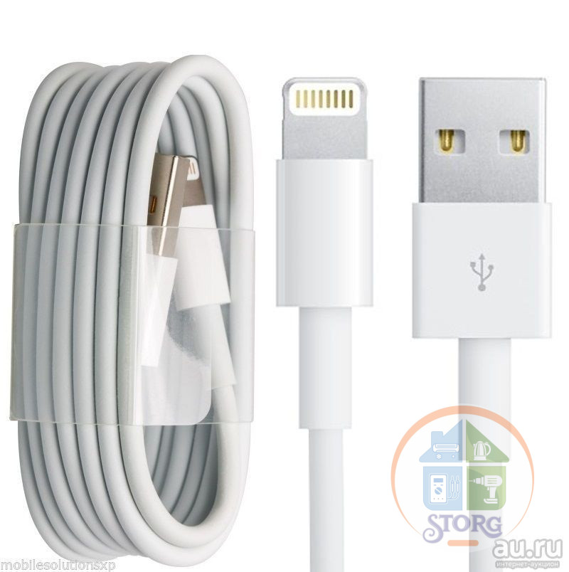 USB кабель lighting белый без упаковки