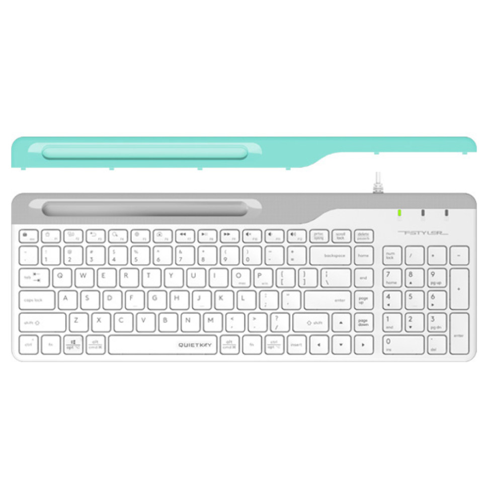 Клавиатура проводная A4Tech Fstyler FK25, 103кл., RU/EN, USB, Белый/серый