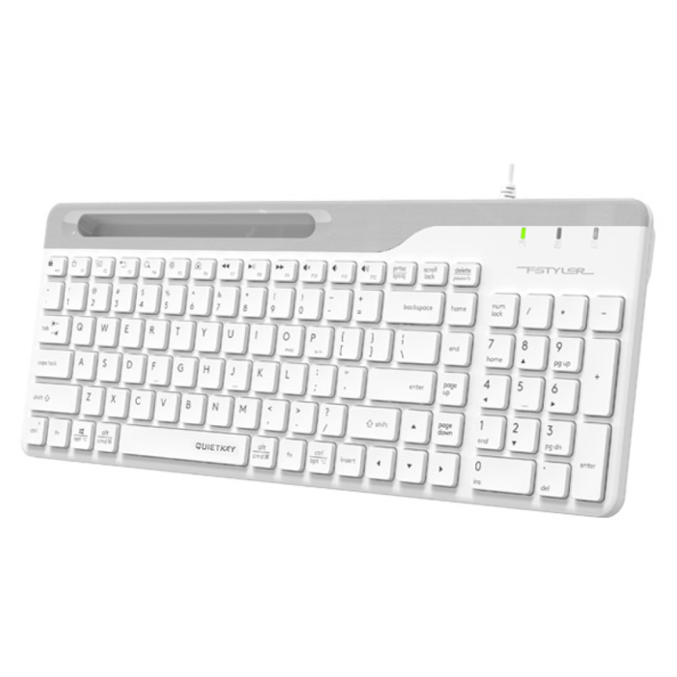 Клавиатура проводная A4Tech Fstyler FK25, 103кл., RU/EN, USB, Белый/серый