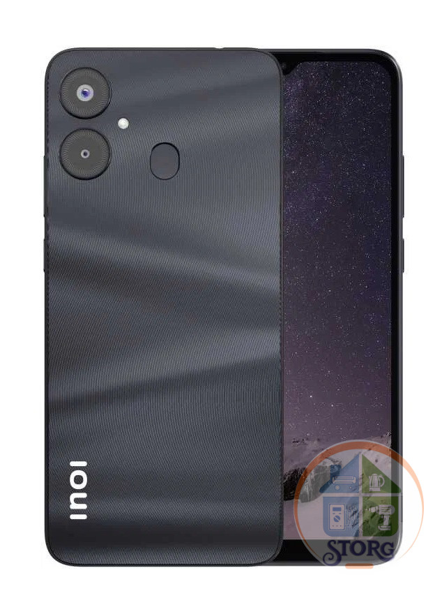 Смартфон INOI A63 3/64Gb Black, 4x(2 ГГц), 3 ГБ, 2 SIM, IPS, 1600x720, камера 13+2+0.3 Мп, NFC, 4G, GPS, 5000 мА*ч