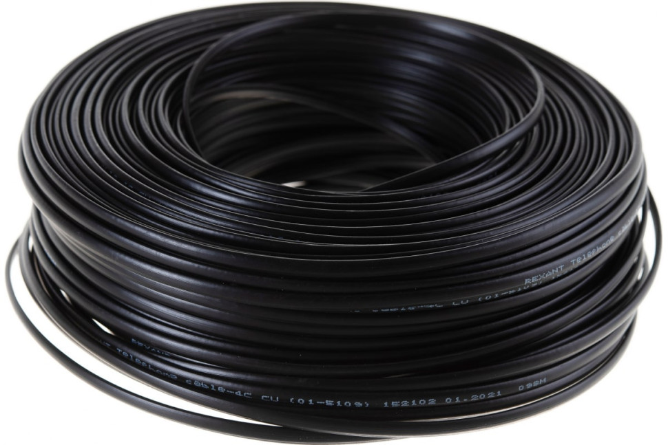 Телефонный кабель ШТЛП 4 жилы Cu, черный, 100м