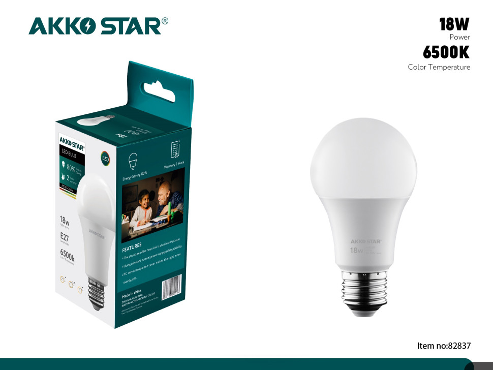 Светодиодная лампа AKKOSTAR E27-18W/1800lum (6500K) A80 "Груша" Светодиодная лампа AKKOSTAR E27-18W/1800lum (6500K) A80 "Груша"
