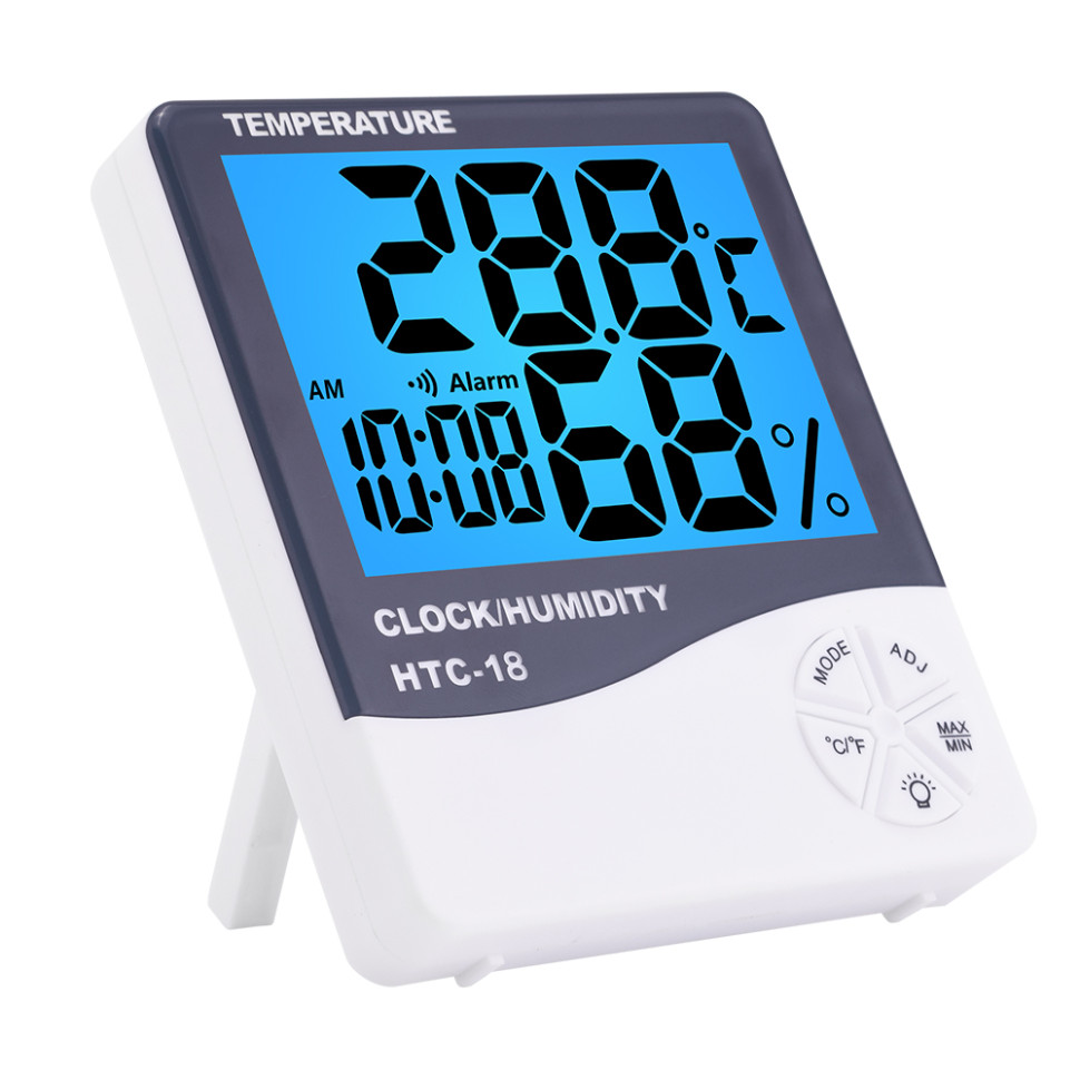 Цифровой термометр-гигрометр S-TORG HTC-18 (темп улица/дом,влажность,время,будильник)