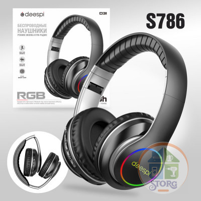 Полноразмерные беспроводные наушники DEESPI D31 black , RGB, 15H, 700 mAh, Control Talk