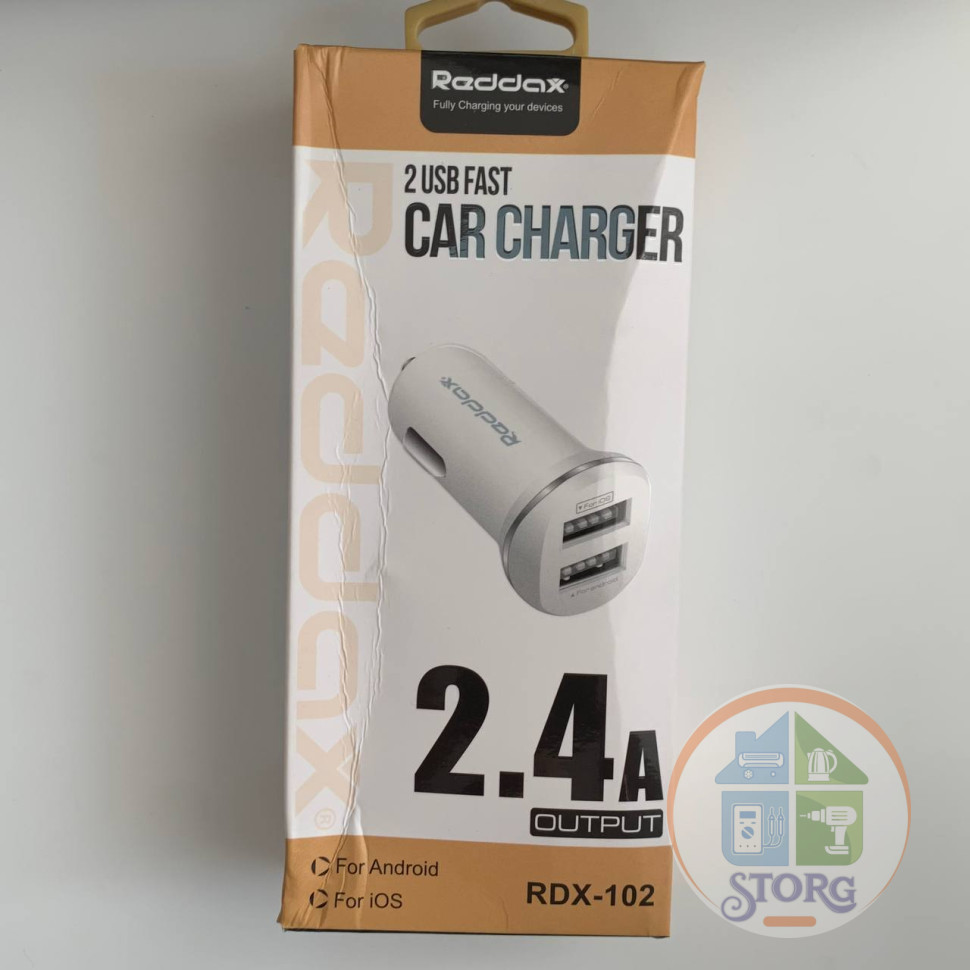 АЗУ Reddax RDX-102 5V2,4A 2USB  белый