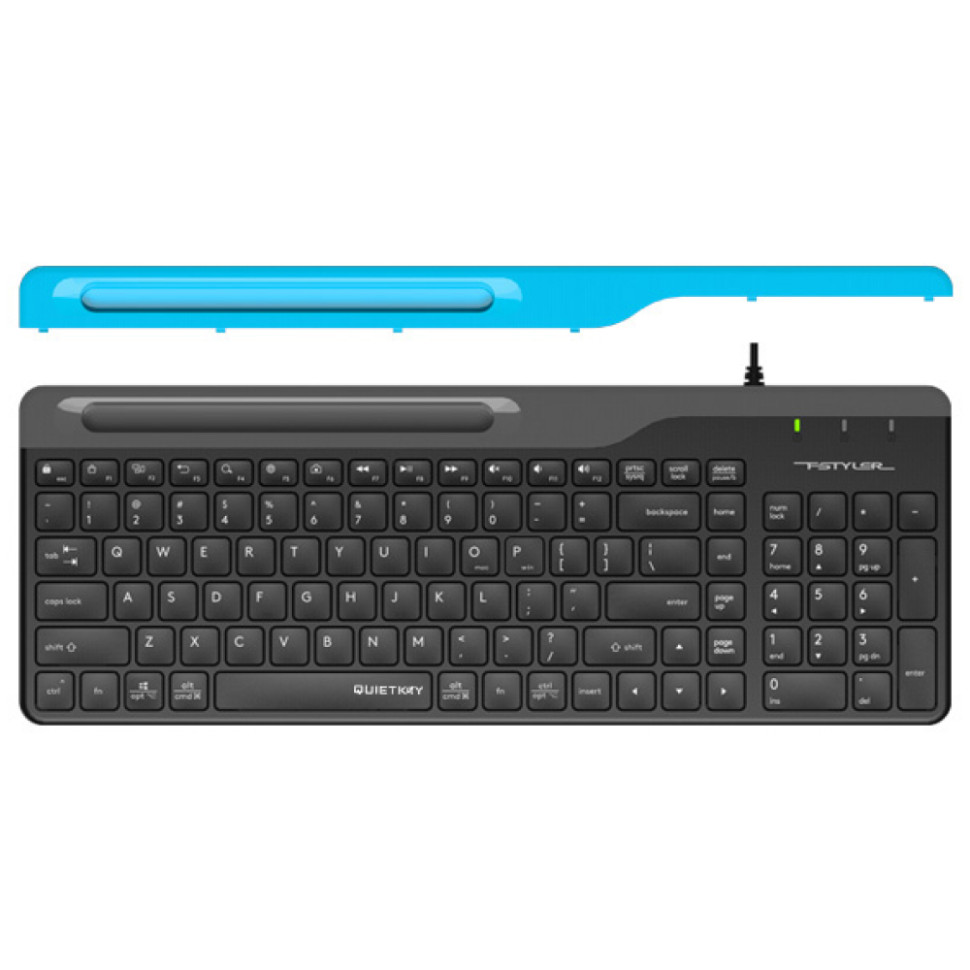 Клавиатура проводная A4Tech Fstyler FK25, 103кл, RU/EN, slim, USB, Черный/серый