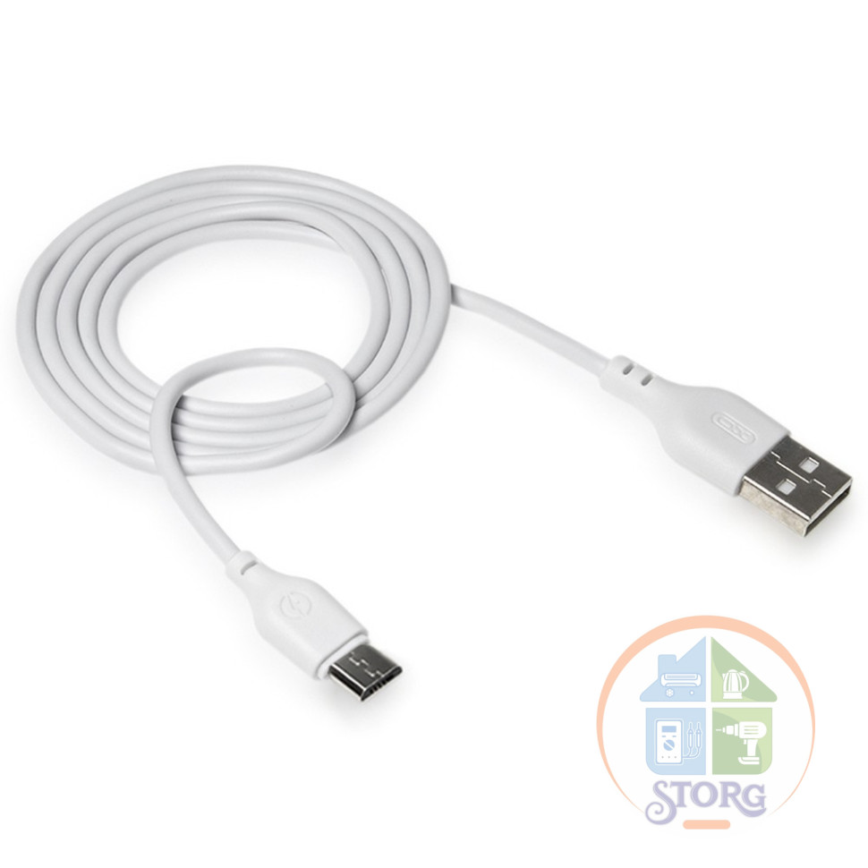 Кабель USB S-TORG Micro 1м длинный штекер (белый) 100% Качество
