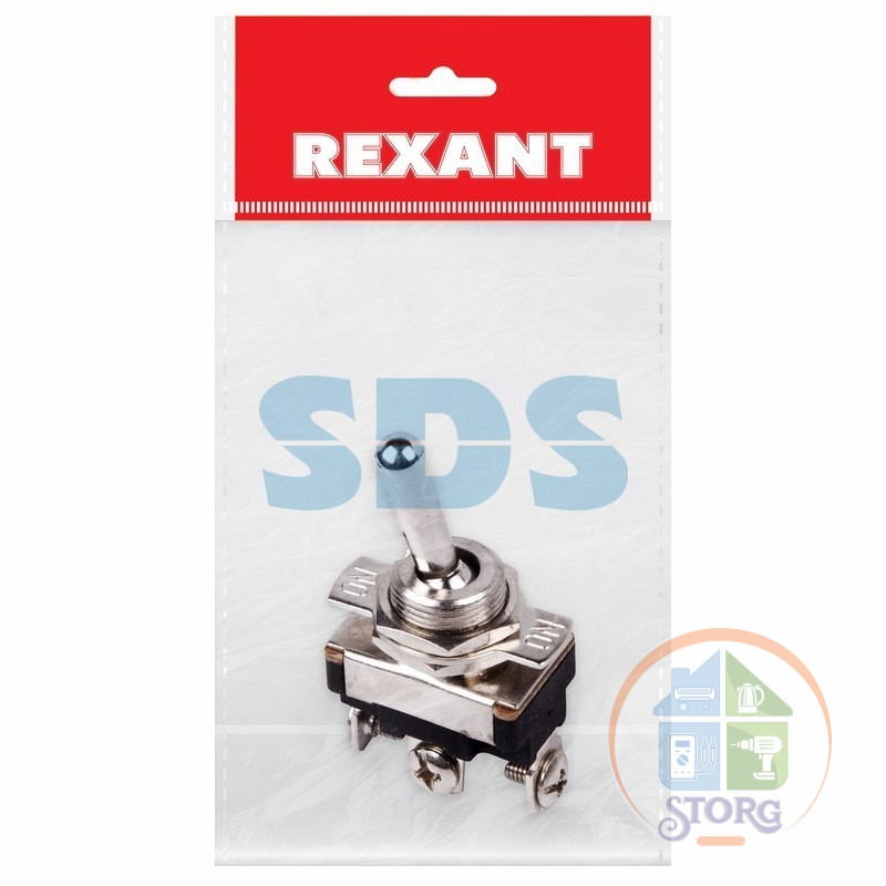 Тумблер 220V 10А (3c) ON-OFF-ON однополюсный  Mini  (ASW-23)  REXANT Индивидуальная упаковка 1 шт