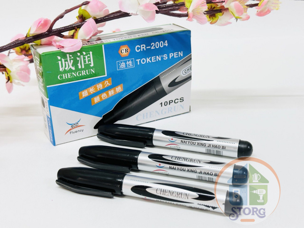 Маркер перманентный CR-2004 10шт. (black) выбивать кратно упаковке