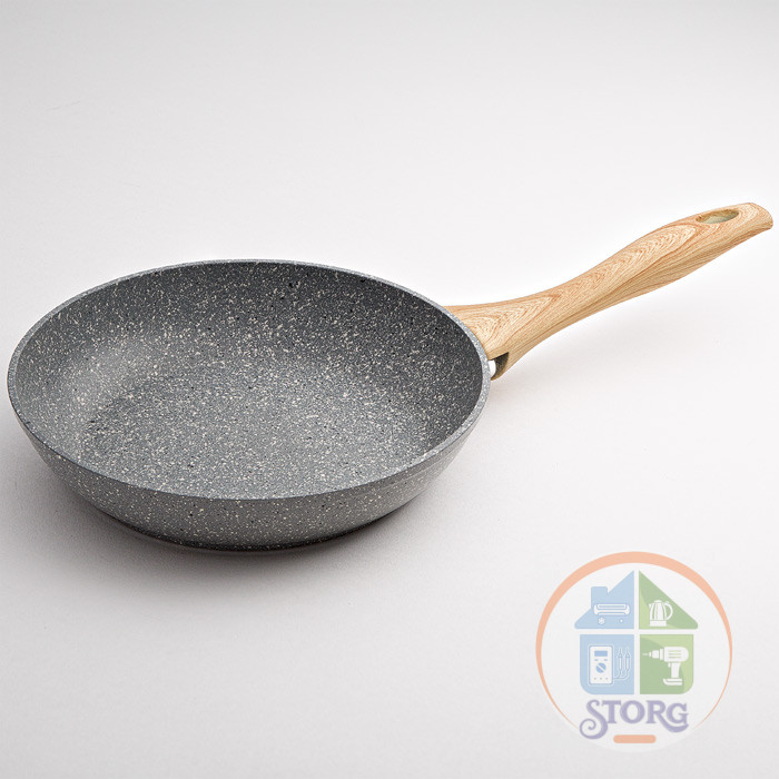 Сковорода алюминиевая ALPENKOK AK-0042A/24N "GREY MARBLE", d=24см, индукция, антиприг.покрытие