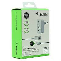 СЗУ Belkin S950 10W 5V/2,1A 2USB + cable ip7 iPhone 1,2m (White) в упаковке