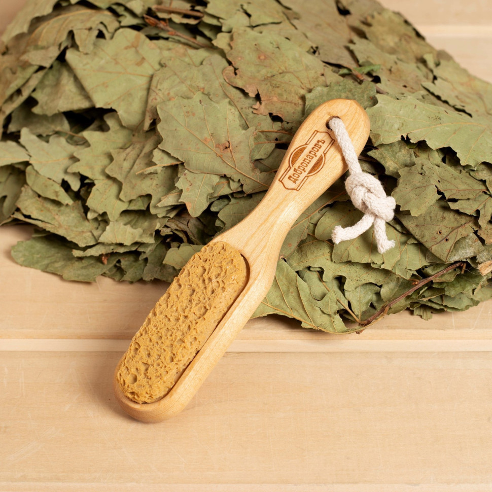 Терка для ног пилка банная искусственный камень, карельская береза, 18 см МИКС  7914181