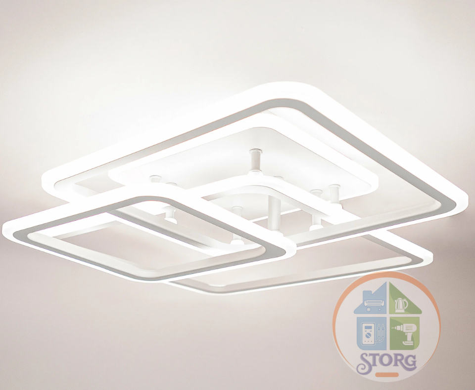 Люстра светодиодная диммируемая GLANZEN LED-0090-SATURN-white, с пультом управления, 90Вт