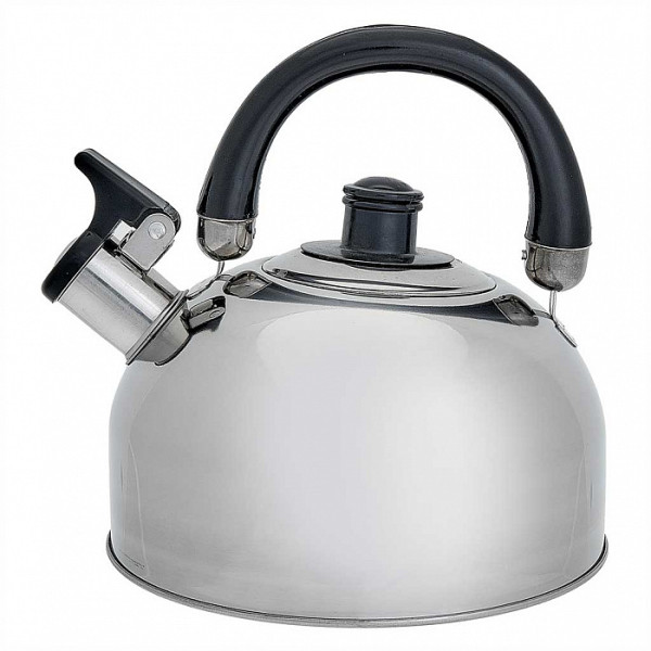 Чайник металлический WEBBER BE-0526 (Нерж.сталь; Объем 2.5л; Свисток; Для всех плит;Термоизол.ручка)