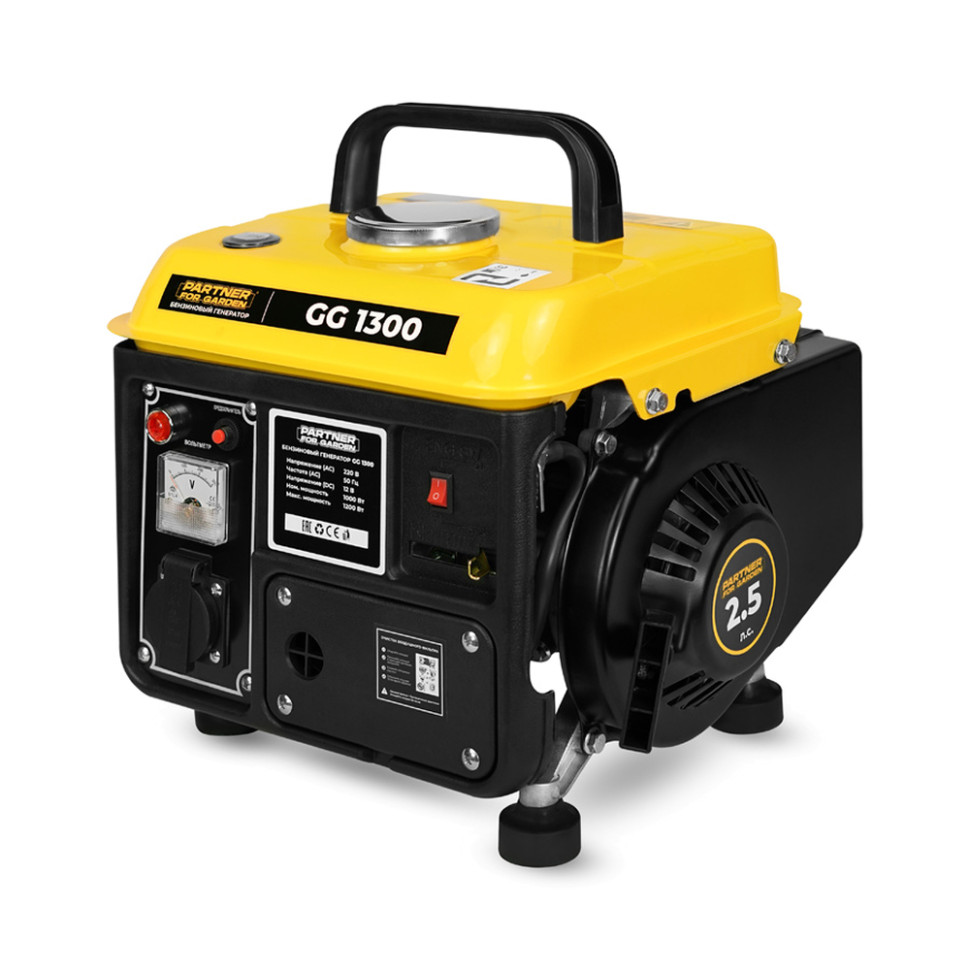 Генератор бензиновый Partner for Garden GG1300 (1/1.2кВт, 220В 1-фаза, 4-такт., руч.стартер, медь) Генератор бензиновый Partner for Garden GG1300 (1/1.2кВт, 220В 1-фаза, 4-такт., руч.стартер, медь)